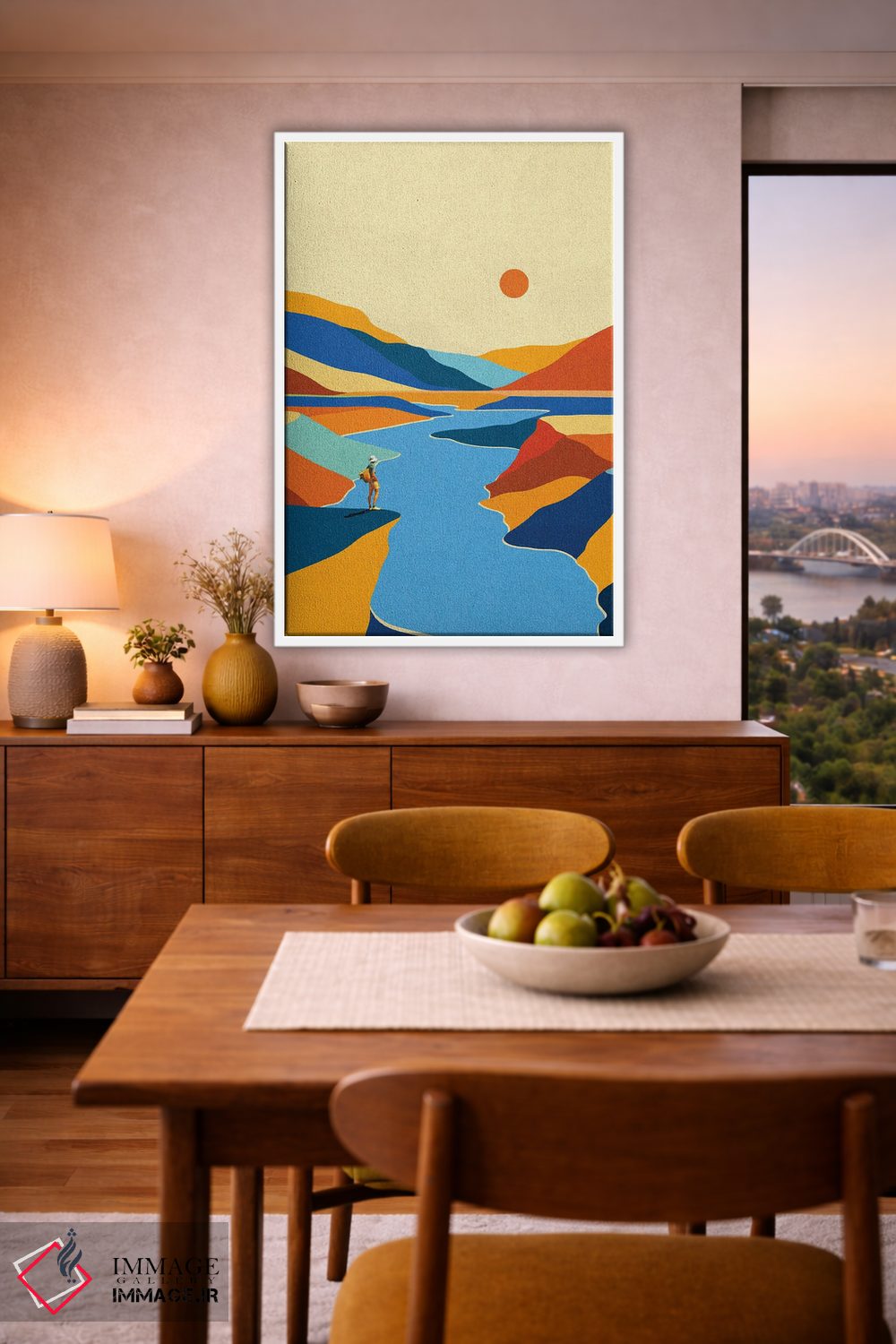 تابلو مدرن منظره آرامش بخش اثر استون کلاژز - D6W