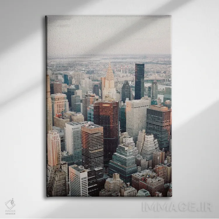 تابلو دکوراتیو منظره آسمان نمای نیویورک از بالا اثر جاستین میلتون - نمای روبهرو روی دیوار