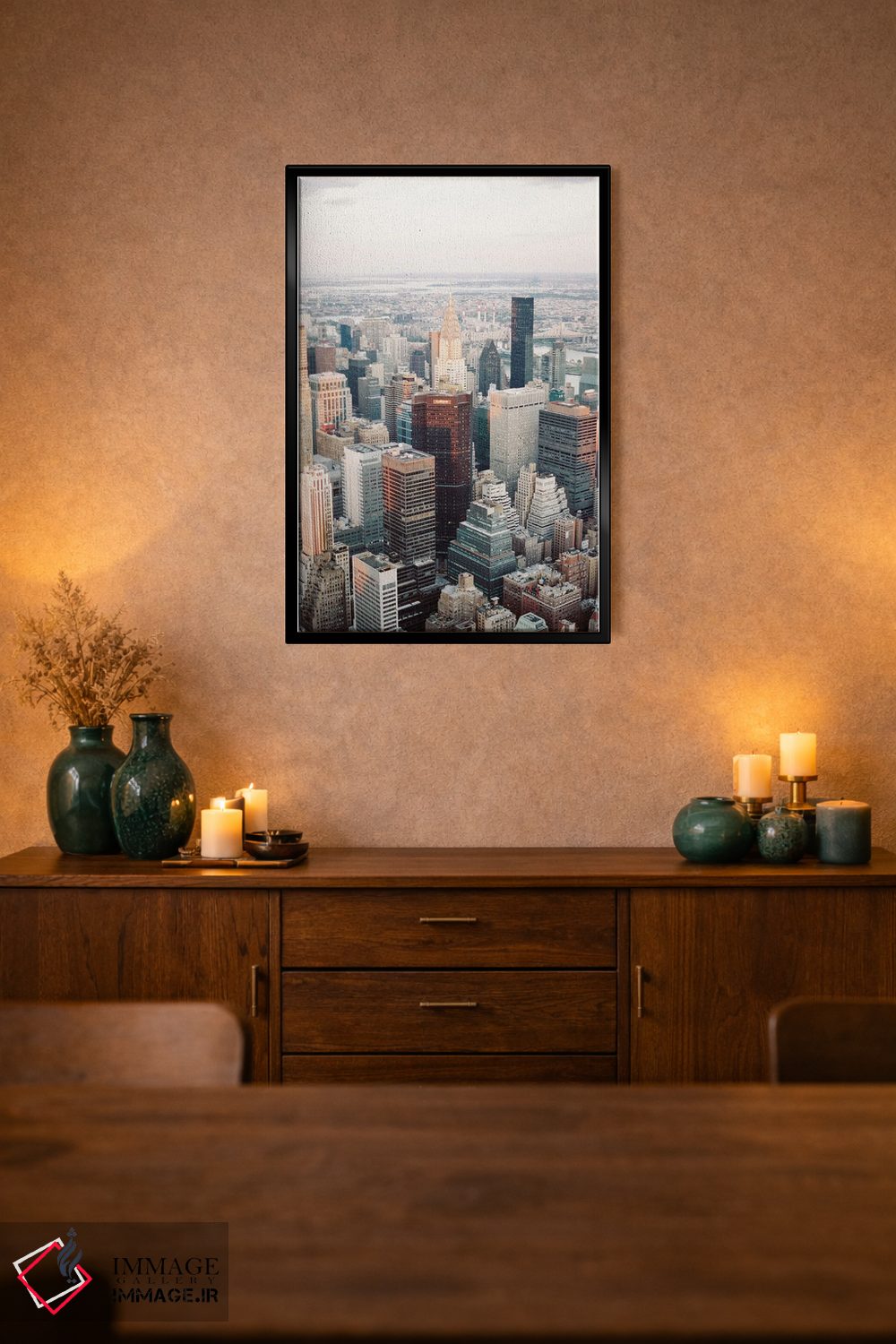 تابلو دکوراتیو منظره آسمان نمای نیویورک از بالا اثر جاستین میلتون - D2B