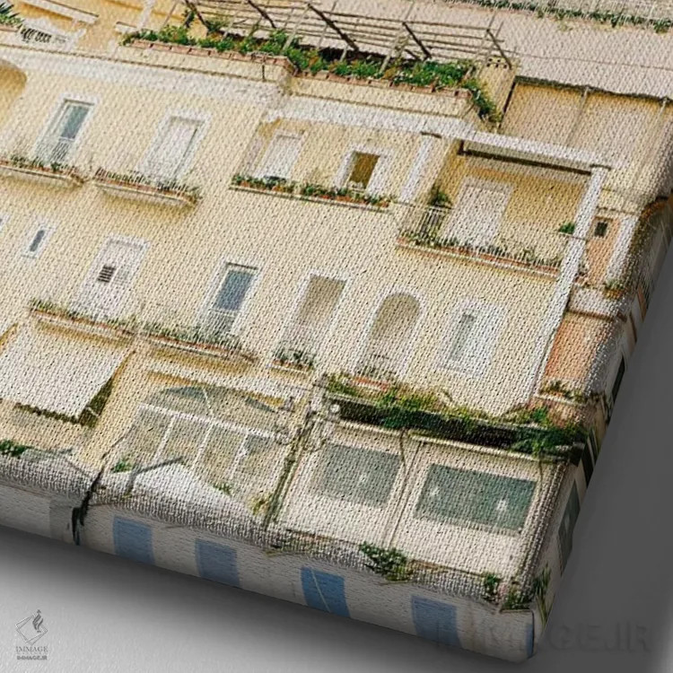 تابلو دکوراتیو پوزیتانو روی فیلم اثر جاستین میلتون - نمای نزدیک بافت بوم