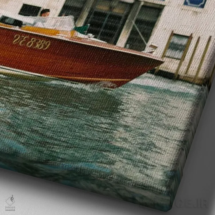 تابلو دکوراتیو کانال های ونیز اثر جاستین میلتون - نمای نزدیک بافت بوم