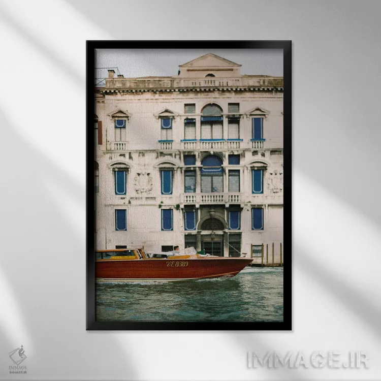 تابلو دکوراتیو کانال های ونیز اثر جاستین میلتون - نمای قابدار مشکی
