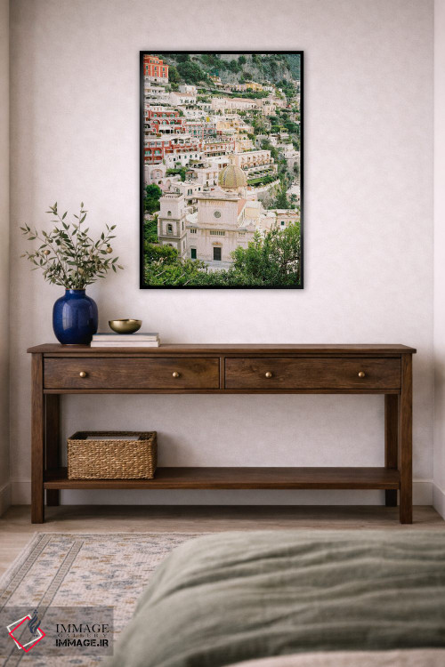 تابلو دکوراتیو روستای پوزیتانو بر لبه صخره اثر جاستین میلتون - D6B