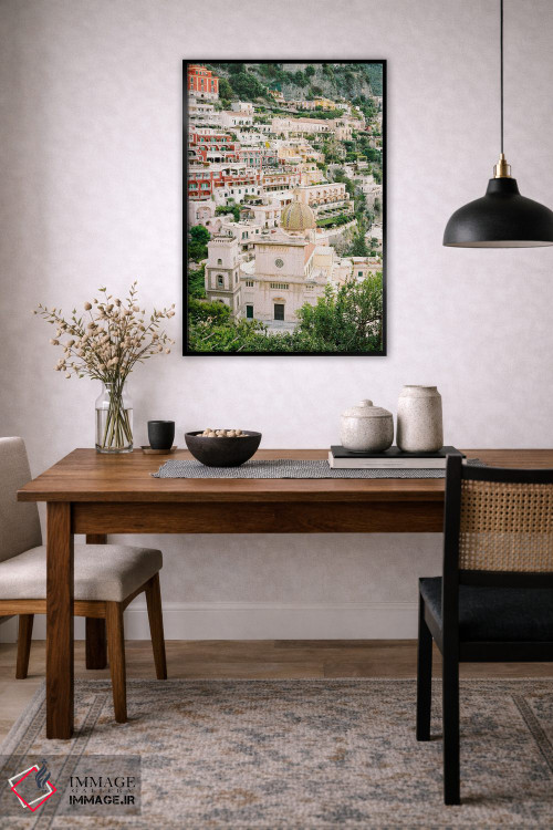 تابلو دکوراتیو روستای پوزیتانو بر لبه صخره اثر جاستین میلتون - D5B