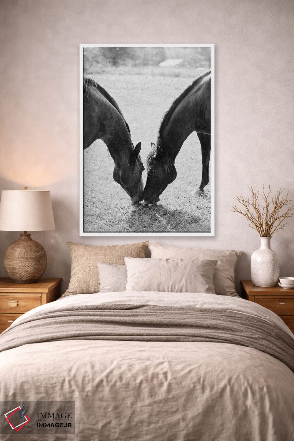 تابلو دکوراتیو اسب های شریک اثر جاستین میلتون - D1W
