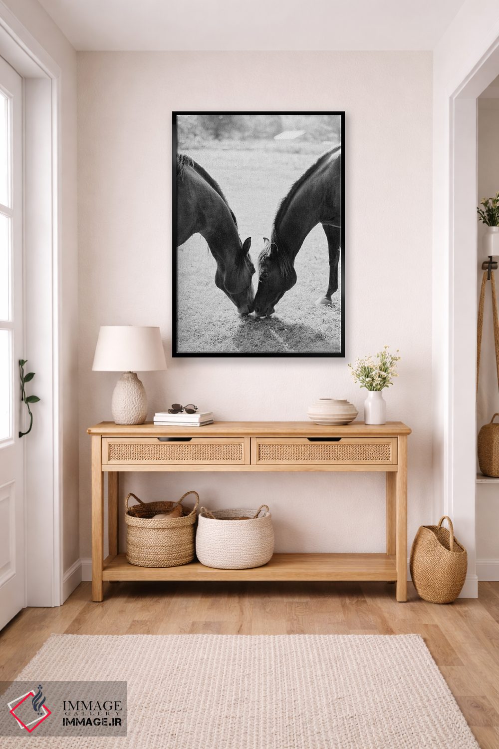 تابلو دکوراتیو اسب های شریک اثر جاستین میلتون - D6B