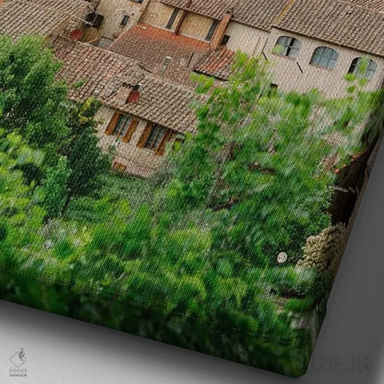 تابلو دکوراتیو تپه های حومه ایتالیا اثر جاستین میلتون - نمای نزدیک بافت بوم