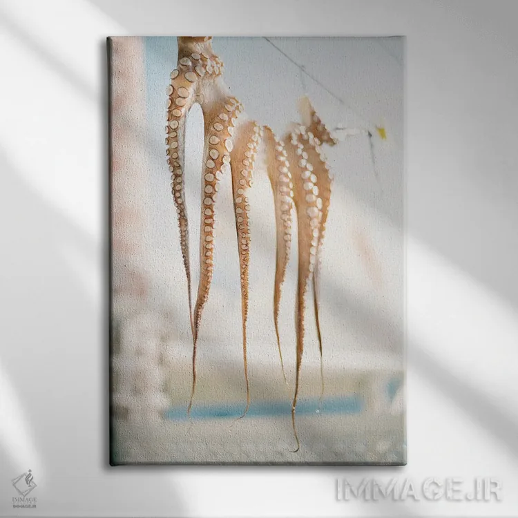 تابلو دکوراتیو روستای ماهیگیری مدیترانه ای اثر جاستین میلتون - نمای روبهرو روی دیوار