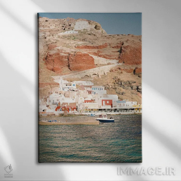 تابلو دکوراتیو جزایر یونان اثر جاستین میلتون - نمای روبهرو روی دیوار