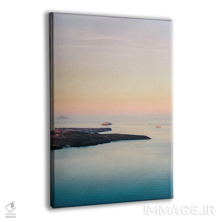 تابلو دکوراتیو غروب کالدرای سانتورینی اثر جاستین میلتون - نمای پرسپکتیو محصول