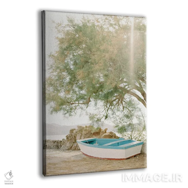 تابلو دکوراتیو فرار به جزیره ی یونانی اثر جاستین میلتون - نمای پرسپکتیو محصول