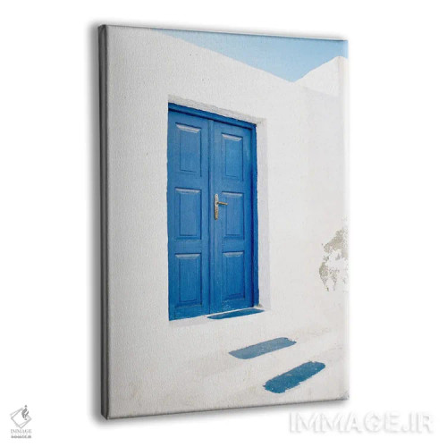 تابلو دکوراتیو در آبی سانتورینی اثر جاستین میلتون - نمای پرسپکتیو محصول