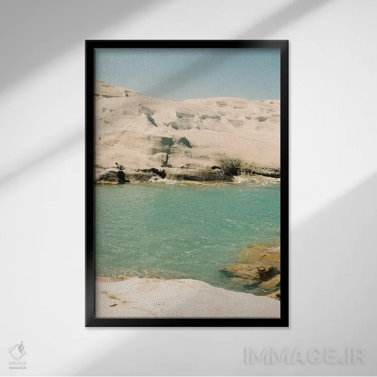 تابلو دکوراتیو Milos,جزیره ی یونانی، میلوس اثر جاستین میلتون - نمای قابدار مشکی