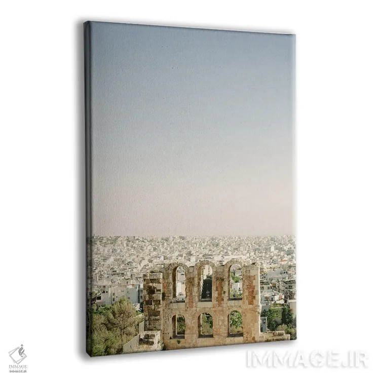تابلو دکوراتیو ویرانه های یونانی در شهر اثر جاستین میلتون - نمای پرسپکتیو محصول