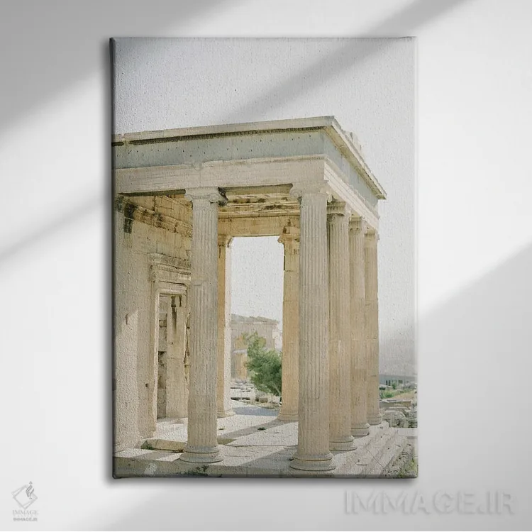 تابلو دکوراتیو معماری یونان باستان اثر جاستین میلتون - نمای روبهرو روی دیوار