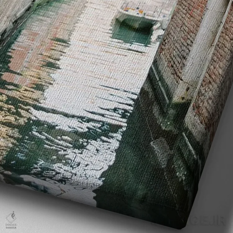 تابلو دکوراتیو گشت زنی در کانال های ونیز اثر جاستین میلتون - نمای نزدیک بافت بوم