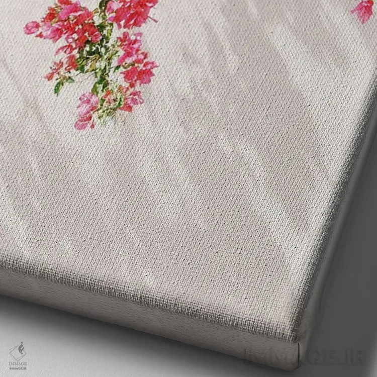 تابلو دکوراتیو شاخه های گل کاغذی اثر جاستین میلتون - نمای نزدیک بافت بوم