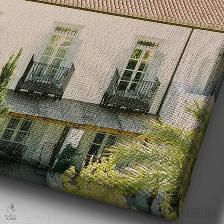 تابلو دکوراتیو سقف های سفالی اثر جاستین میلتون - نمای نزدیک بافت بوم