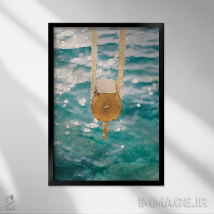تابلو دکوراتیو دریای مدیترانه اثر جاستین میلتون - نمای قابدار مشکی