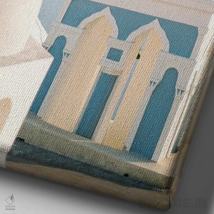 تابلو دکوراتیو کلیسای سانتورینی اثر جاستین میلتون - نمای نزدیک بافت بوم