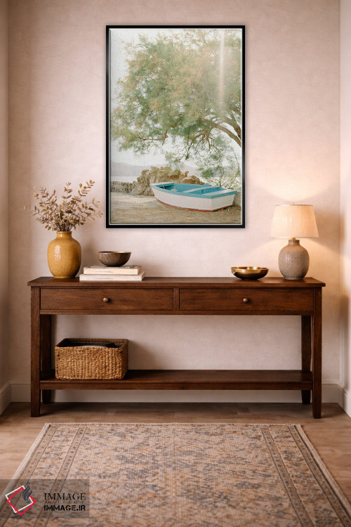 تابلو دکوراتیو فرار به جزیره ی یونانی اثر جاستین میلتون - D2B