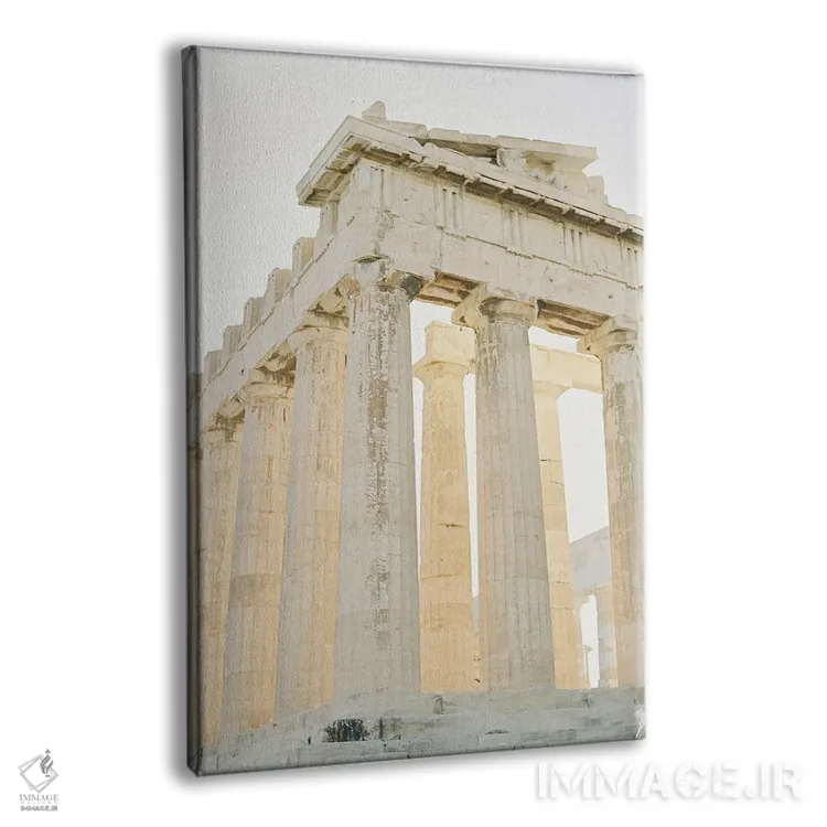 تابلو دکوراتیو ویرانه های یونانی در ساعت طلایی اثر جاستین میلتون - نمای پرسپکتیو محصول
