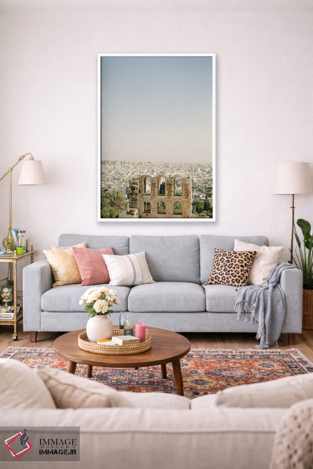 تابلو دکوراتیو ویرانه های یونانی در شهر اثر جاستین میلتون - D1W