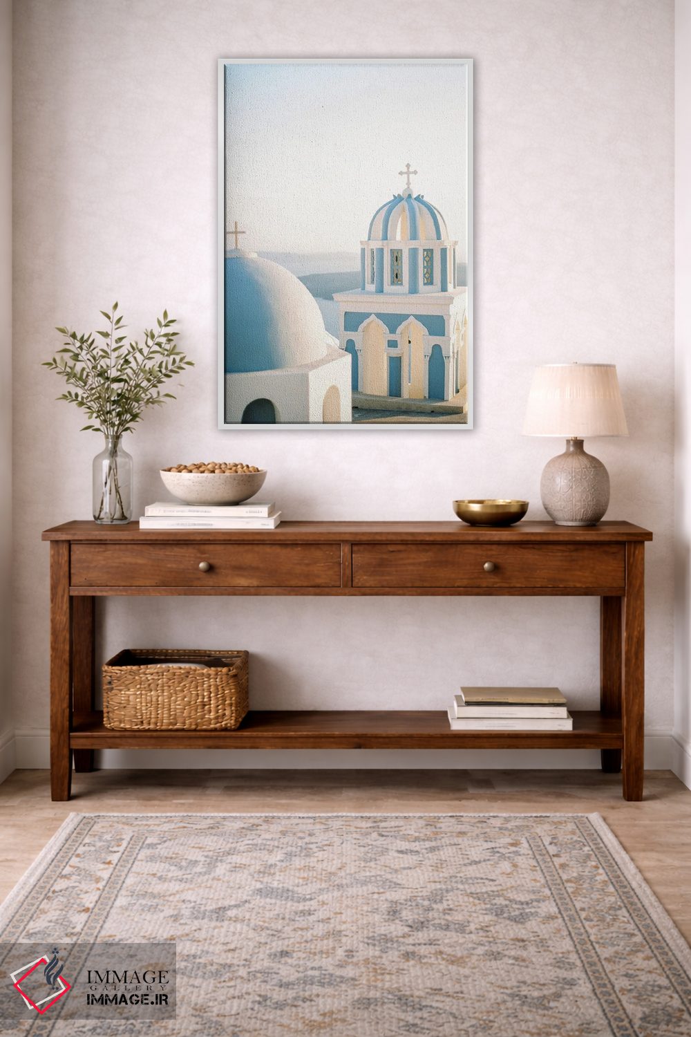 تابلو دکوراتیو کلیسای سانتورینی اثر جاستین میلتون - D2W