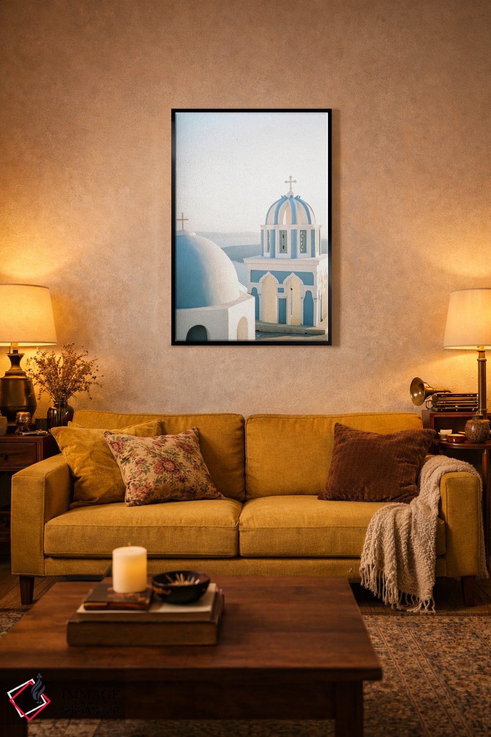 تابلو دکوراتیو کلیسای سانتورینی اثر جاستین میلتون - D3B