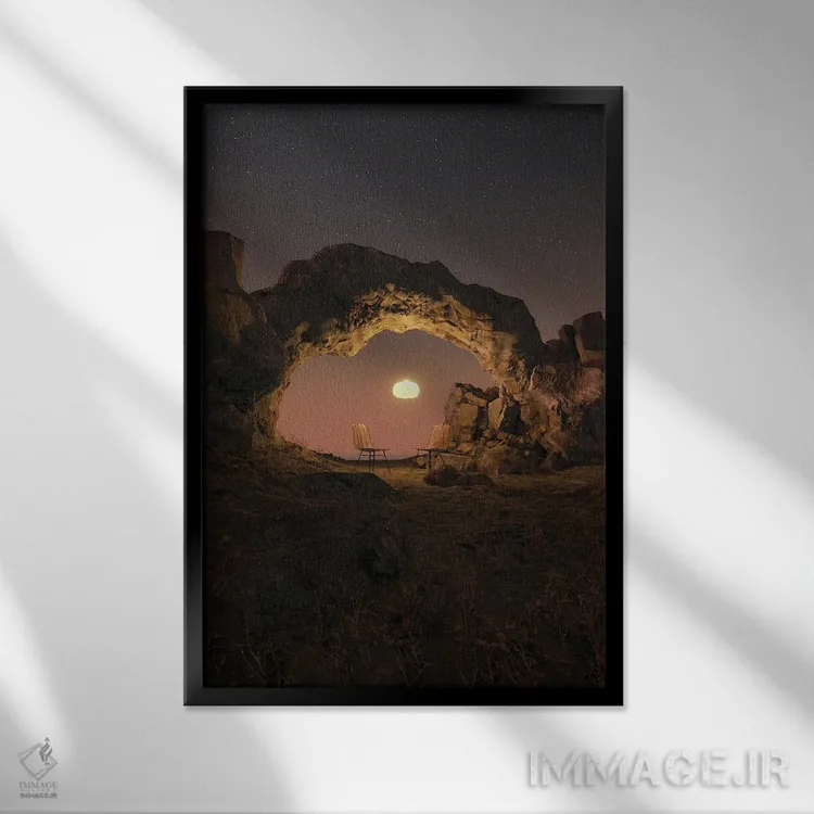 تابلو دکوراتیو آرامش کویری اثر جیمز ترالی - نمای قابدار مشکی