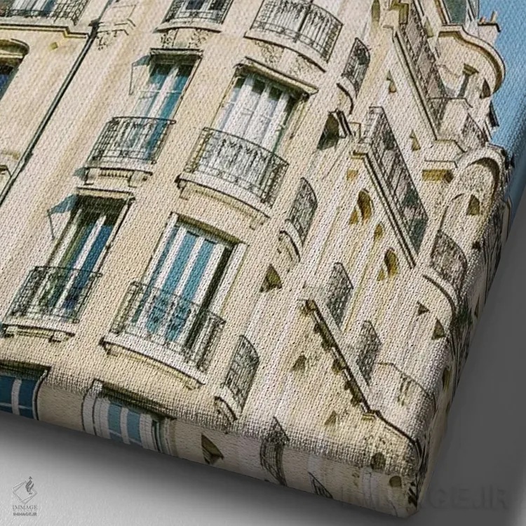 تابلو دکوراتیو خیابان های پاریسی اثر جاستین میلتون - نمای نزدیک بافت بوم