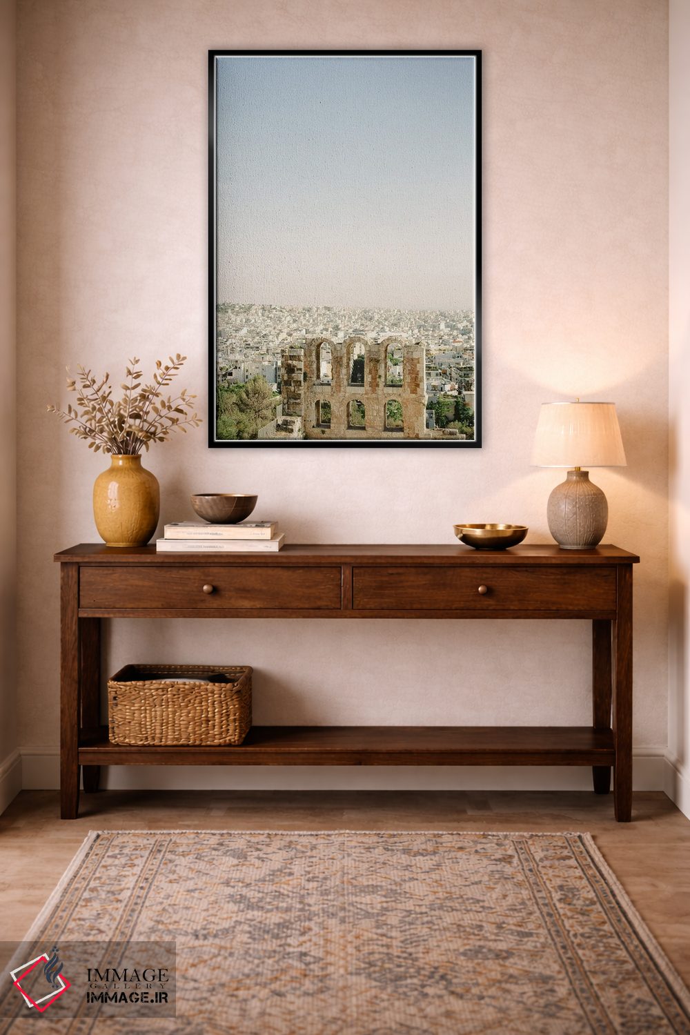 تابلو دکوراتیو ویرانه های یونانی در شهر اثر جاستین میلتون - D3B