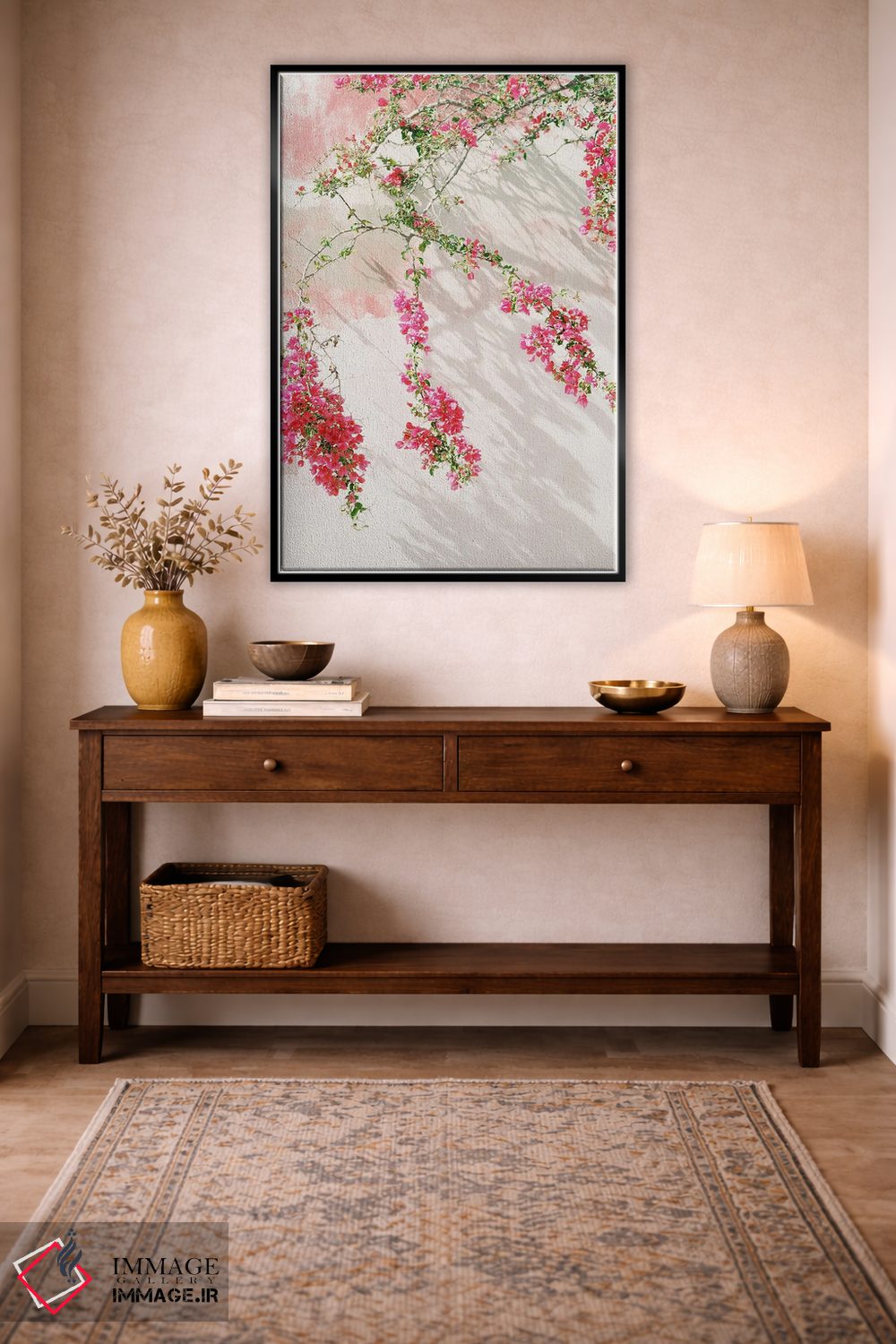 تابلو دکوراتیو شاخه های گل کاغذی اثر جاستین میلتون - D3B