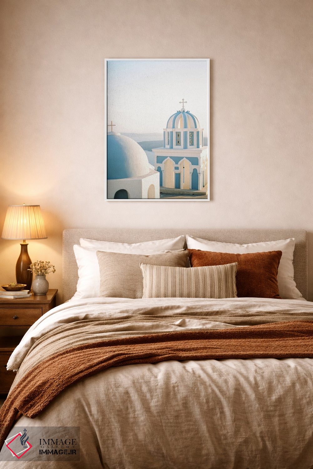 تابلو دکوراتیو کلیسای سانتورینی اثر جاستین میلتون - D5W