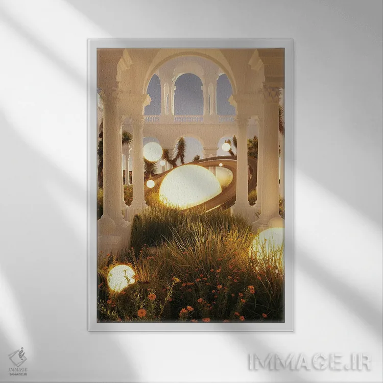 تابلو دکوراتیو باغ های رصد خانه ای اثر جیمز ترالی - نمای قابدار سفید