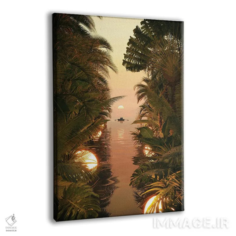 تابلو دکوراتیو عصر کنار تالاب اثر جیمز ترالی - نمای پرسپکتیو محصول