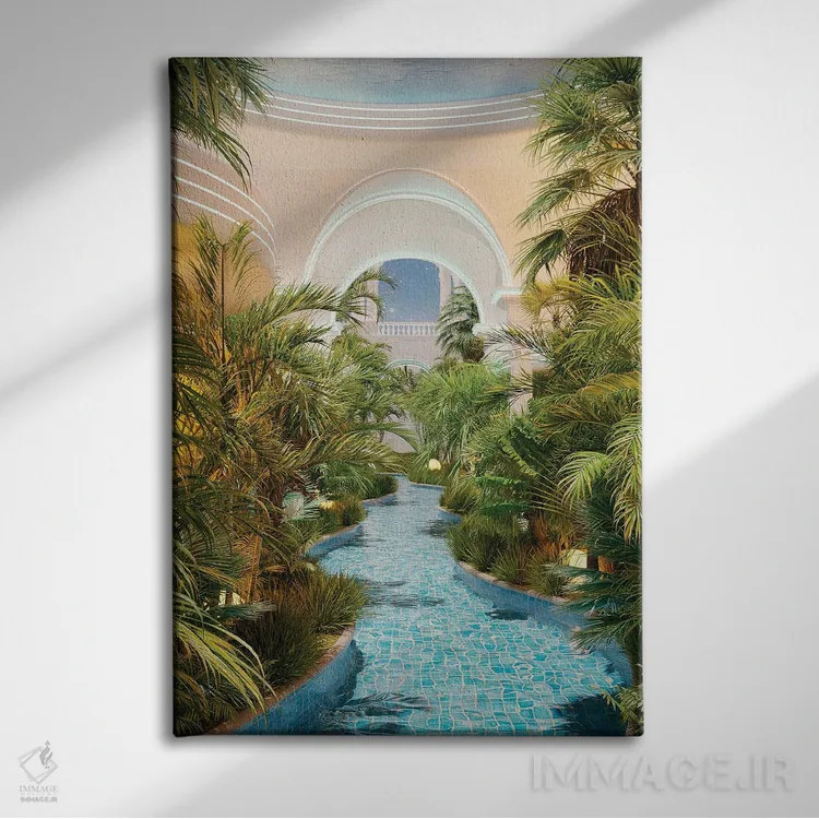 تابلو دکوراتیو مرکز خرید استخر ویپر ویو اثر جیمز ترالی - نمای روبهرو روی دیوار