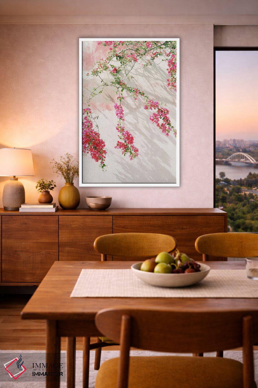 تابلو دکوراتیو شاخه های گل کاغذی اثر جاستین میلتون - D5W