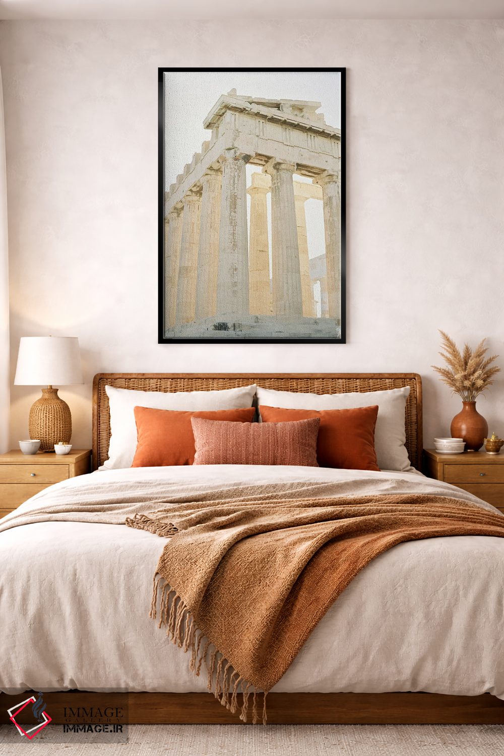 تابلو دکوراتیو ویرانه های یونانی در ساعت طلایی اثر جاستین میلتون - D4B