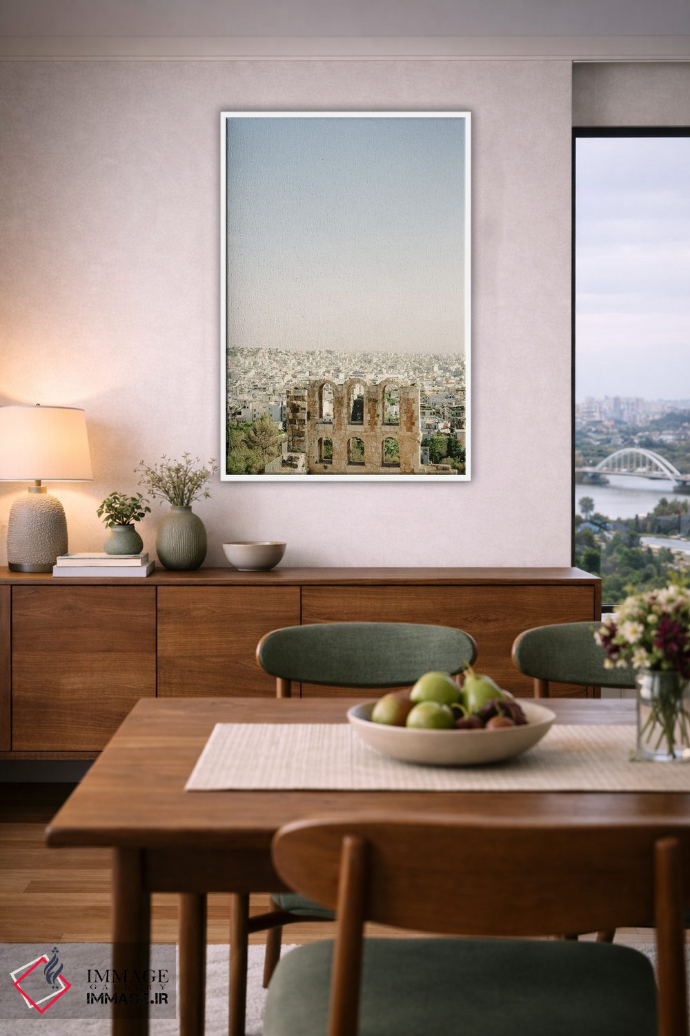 تابلو دکوراتیو ویرانه های یونانی در شهر اثر جاستین میلتون - D5W