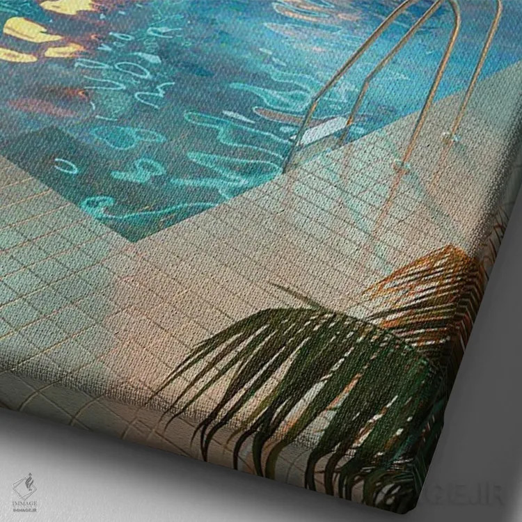 تابلو دکوراتیو استخر ویپر ویو اثر جیمز ترالی - نمای نزدیک بافت بوم