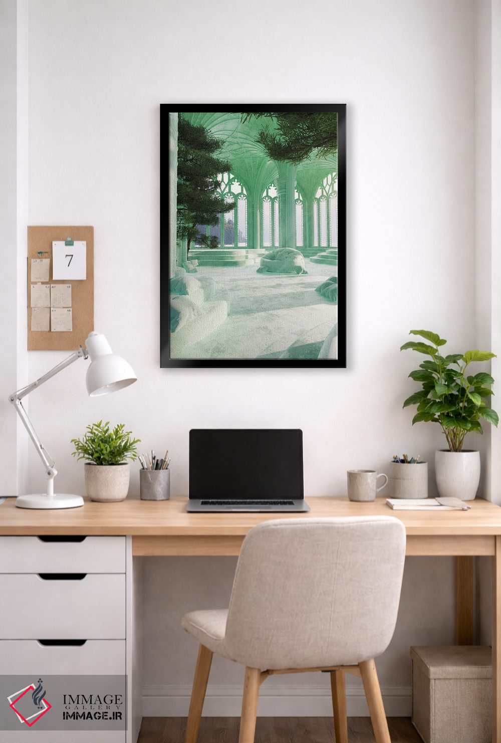 تابلو دکوراتیو اتاق رنگ نعناعی اثر جیمز ترالی - D6B