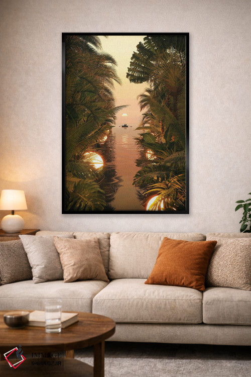 تابلو دکوراتیو عصر کنار تالاب اثر جیمز ترالی - D1B