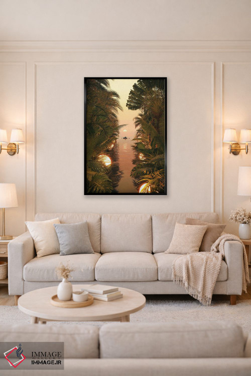 تابلو دکوراتیو عصر کنار تالاب اثر جیمز ترالی - D5B