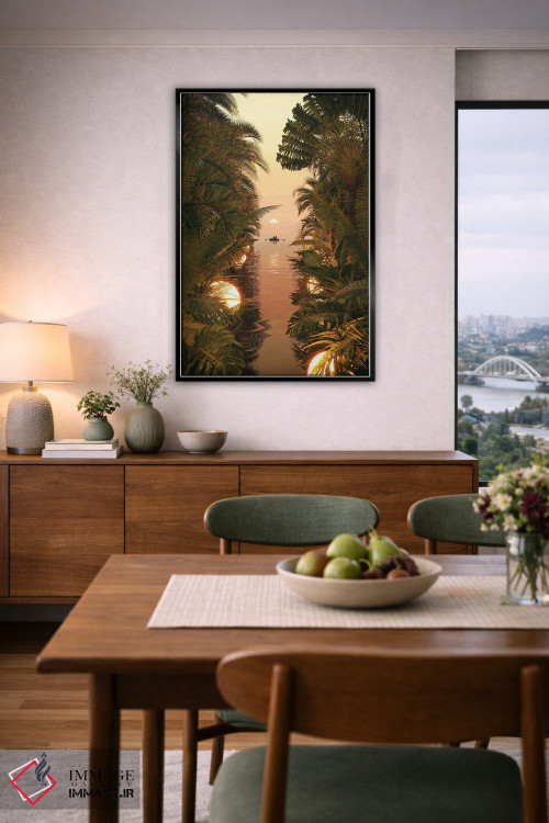 تابلو دکوراتیو عصر کنار تالاب اثر جیمز ترالی - D6B