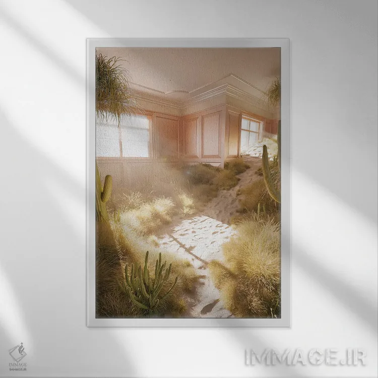 تابلو دکوراتیو خواب و خیال کویری اثر جیمز ترالی - نمای قابدار سفید