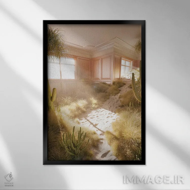 تابلو دکوراتیو خواب و خیال کویری اثر جیمز ترالی - نمای قابدار مشکی