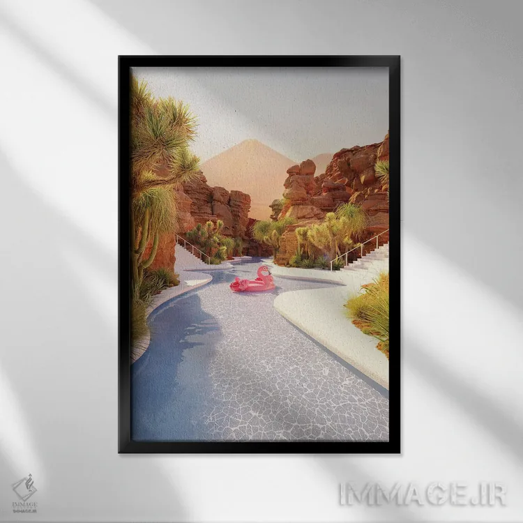 تابلو دکوراتیو پارک آبی جاشوا تری اثر جیمز ترالی - نمای قابدار مشکی