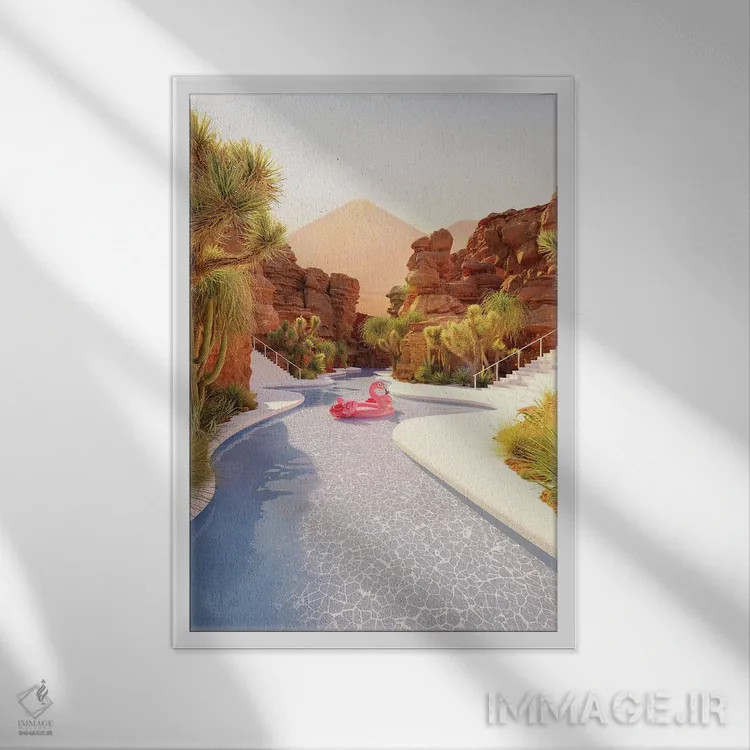 تابلو دکوراتیو پارک آبی جاشوا تری اثر جیمز ترالی - نمای قابدار سفید