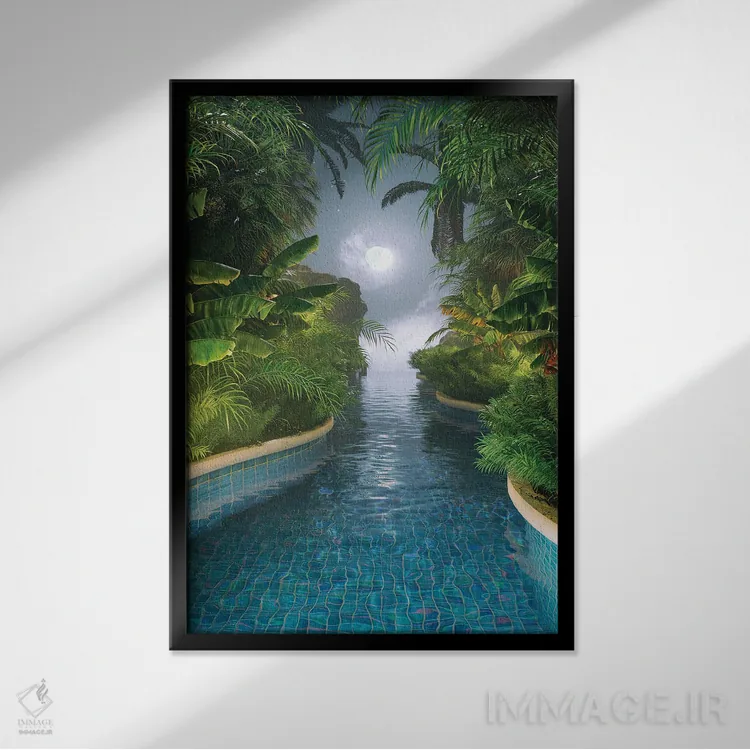 تابلو دکوراتیو رودخانه ماه اثر جیمز ترالی - نمای قابدار مشکی